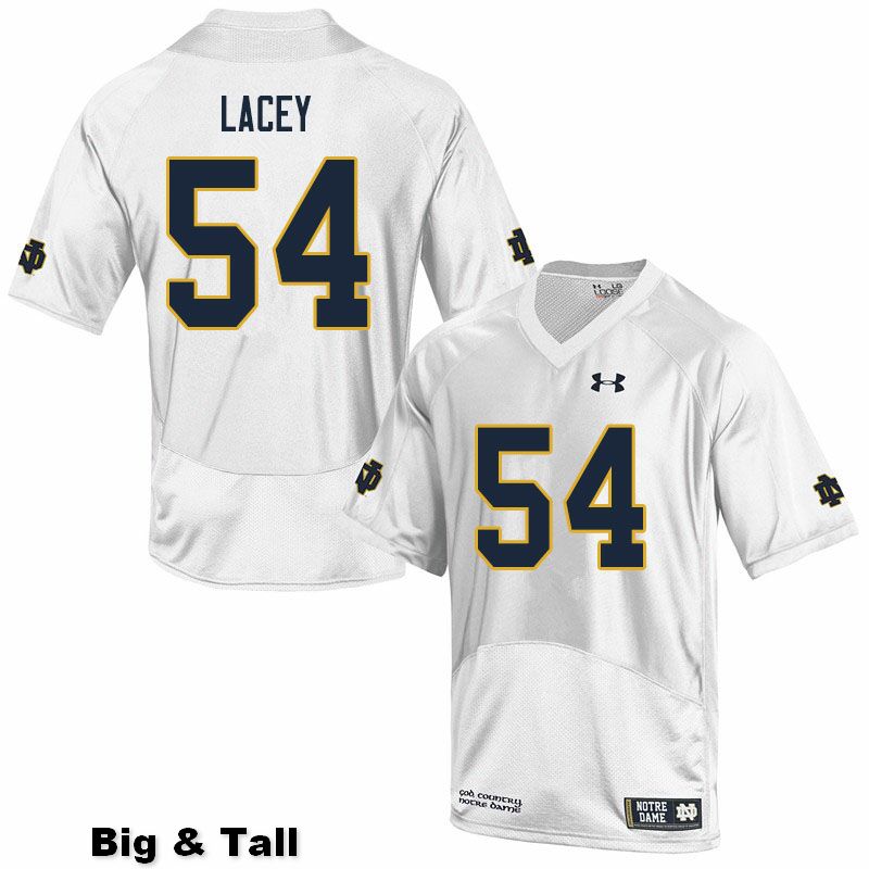 Men's NCAA Notre Dame Fighting Irish #54 Jacob Lacey Stitched College Under Armour Authentic White Big & Tall Football Jersey RO10D08TC